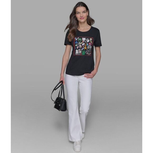 NEW Karl Lagerfeld Paris Artist Whimsy Logo Tee, Graphic T-Shirt, 2X, $59 - Picture 3 of 11